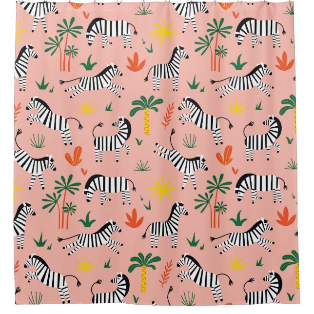 Cortina Para Box Cartoon Zebras Funny Patterno Sem Olho (Frente)