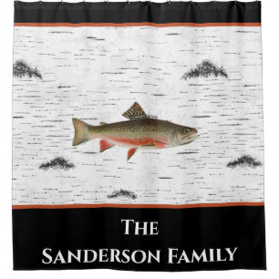 Cortina Para Box Casa do lago Rustic Aspen Latido Trout pescman