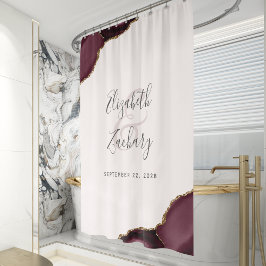 Cortina Para Box Casamento Burgundy Ágata Bege Dourado Elegante