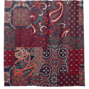 Cortina Para Box Cashmere Paisley Silk: Patchwork de Abstrato Vinta