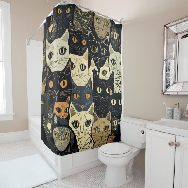 Cortina Para Box Cat Pattern Artsy (In Situ)