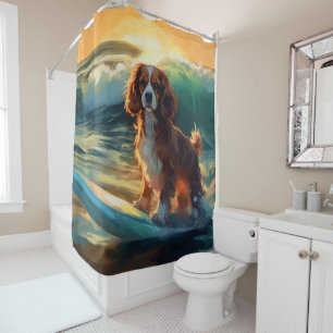 Cortina Para Box Cavalier King Beach Surfing Painting