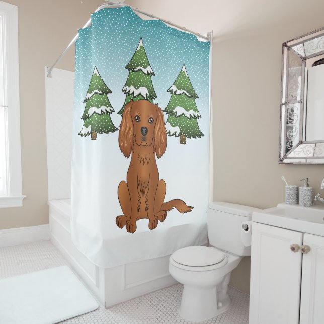 Cortina Para Box Cavalier King Charles Spaniel Rubi no Inverno (In Situ)