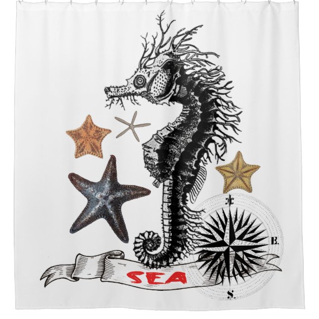 CORTINA PARA BOX CAVALO COM PEIXE DE ESTAR (Frente)