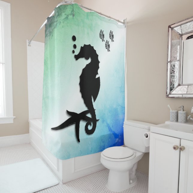 Cortina Para Box Cavalo-marinho ao Verde (In Situ)