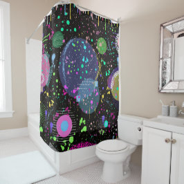 Cortina Para Box Celebrações Celestiais: Arte abstrata maximalista