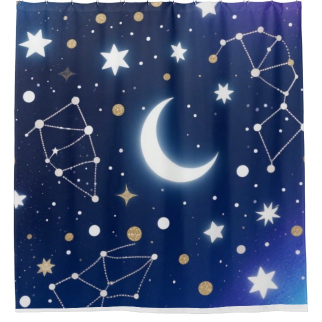 Cortina Para Box Celestial Starry Night Sky Moon & Co (Frente)