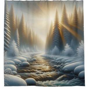 Cortina Para Box "Cena de inverno Sunlit"