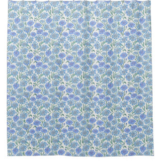Cortina Para Box Centáureas em Azul de Lápis de Cor