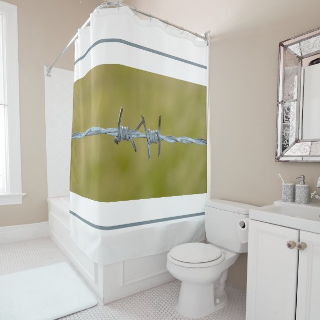 Cortina Para Box Cerca de arame farpado - com branco - (In Situ)