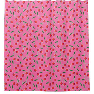 Cortina Para Box Cereja Retro-Berry Rosa Quente