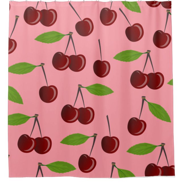 Cortina Para Box cerejas-de-rosa (Frente)