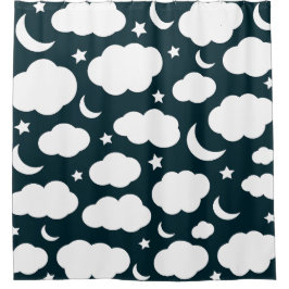 Cortina Para Box Céu noturno com lua e estrelas