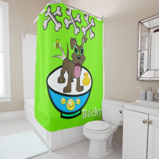 Cortina Para Box Chá Cortina de Cachorro Rochoso Pato (In Situ)