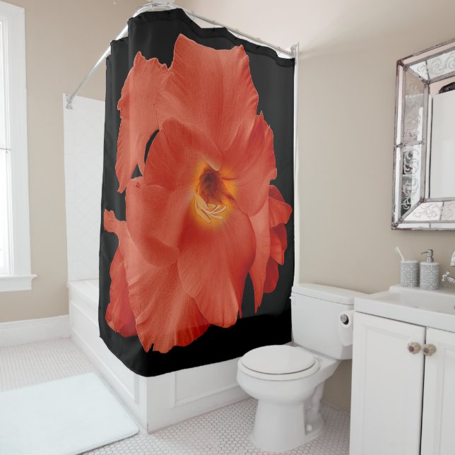 Cortina Para Box Chá Cortina Espada Lily Vermelha Amarelo (In Situ)