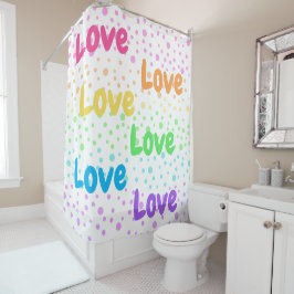 Cortina Para Box Chá Rainbow Love, Love and Dots