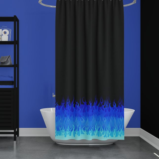 Cortina Para Box Chamas a quente azuis (Criador carregado)