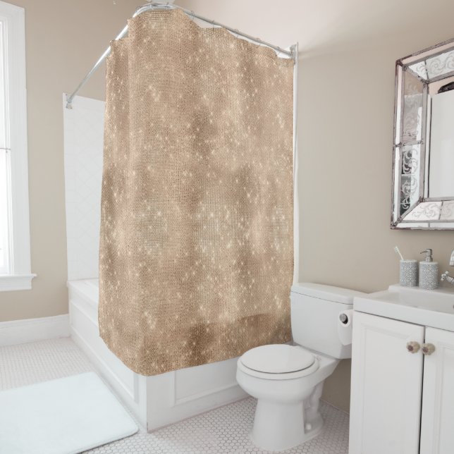 Cortina Para Box Champanhe Dourado Sparkle (In Situ)
