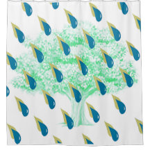 Chás de chuva azuis e amarelas acinzentadas