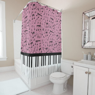 Cortina Para Box Chaves de na moda para piano e notas de música cor