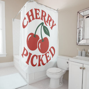 Cortina Para Box Cherry Picated Trendy Retro Fruta Graphic
