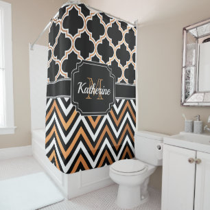 Cortina Para Box Chevron & Quatrefoil