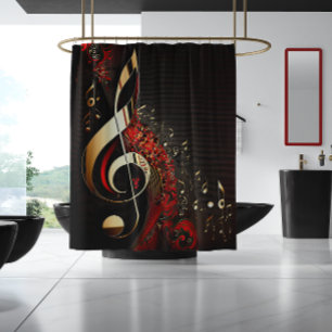 Cortina Para Box Chic Black Red e Dourada Clearing Note