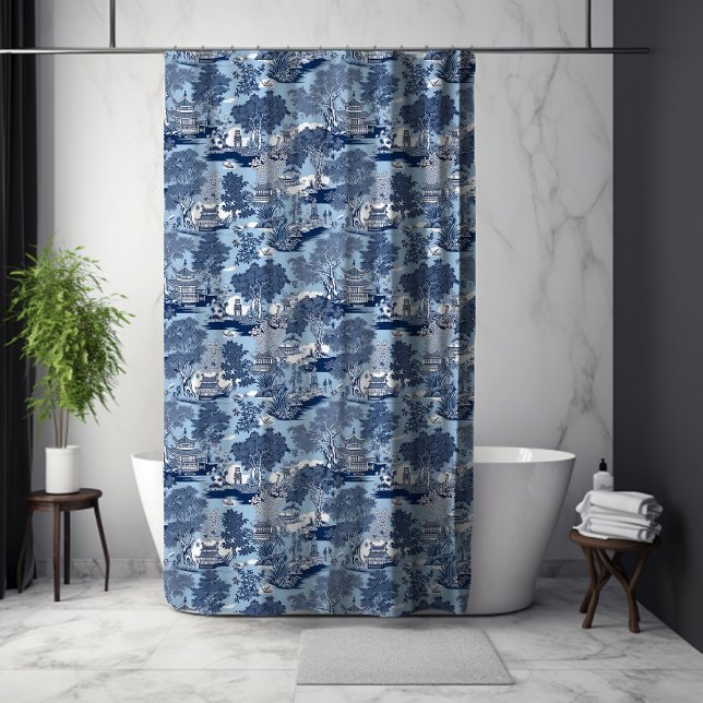 Cortina Para Box Chic Blue Willow chinoiserie cott (Criador carregado)