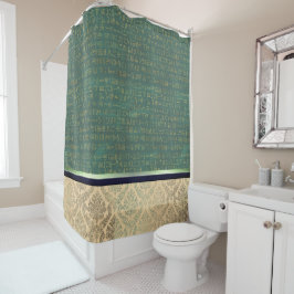 Cortina Para Box Chic Damask Egiptian Hieroglyphs