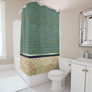 Cortina Para Box Chic Damask Egiptian Hieroglyphs