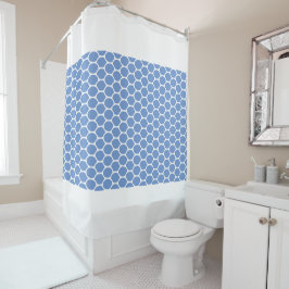 Cortina Para Box Chic Elegant Blue Honeycomb Limites Brancos