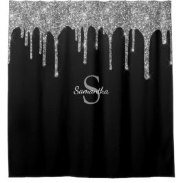 Cortina Para Box Chic Silver Glitter Drives Sparkle Monograma Nome
