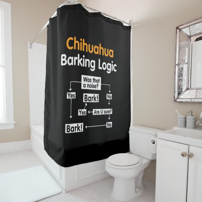 Cortina Para Box Chihuahua Barking Logic Engraçado (In Situ)