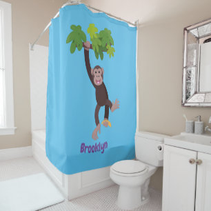 Cortina Para Box Chimpanzé bonito na selva pendurada em desenho an