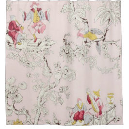 Cortina Para Box Chinoiserie Rosa