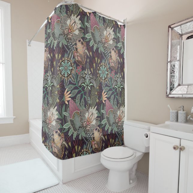 Cortina Para Box chintz steampunk uva (In Situ)