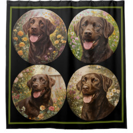Cortina Para Box Chocolate Labrador Cachorro de Retriever Verde Pre