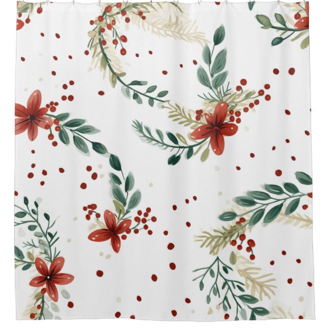 Cortina Para Box Christmas Floral (Frente)