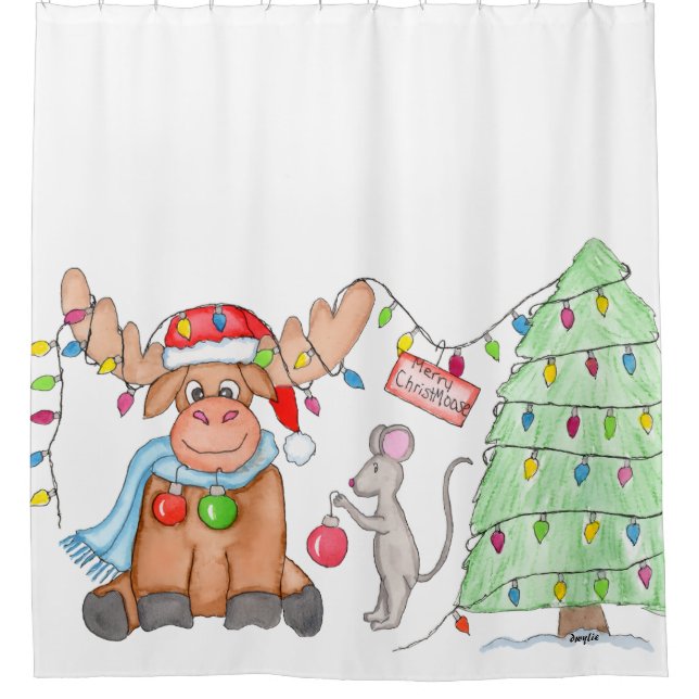 Cortina Para Box Christmas - Merry Christ-Moose! (Frente)