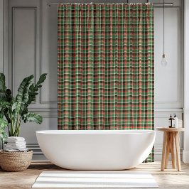 Cortina Para Box Christmas Plaid Curtain Red Green Gift for Home