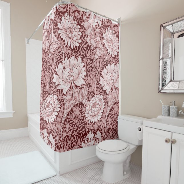 Cortina Para Box Chrysanthemum Maroon, William Morris (In Situ)