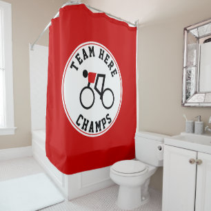Cortina Para Box Ciclista em sua bicicleta, campeões vermelho e pr