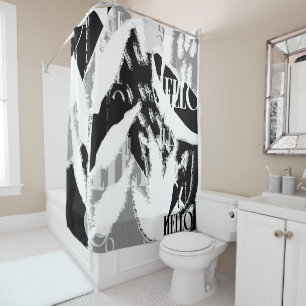 Cortina Para Box Cinza abstrato Black White