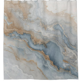 Cortina Para Box Cinza Azul Dusty Abstrato Beige