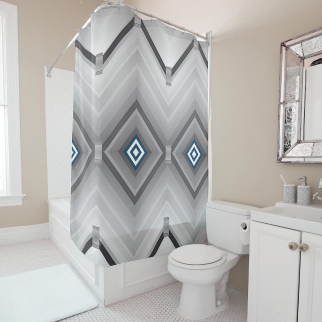 Cortina Para Box Cinza da cortina chá branco preto (In Situ)