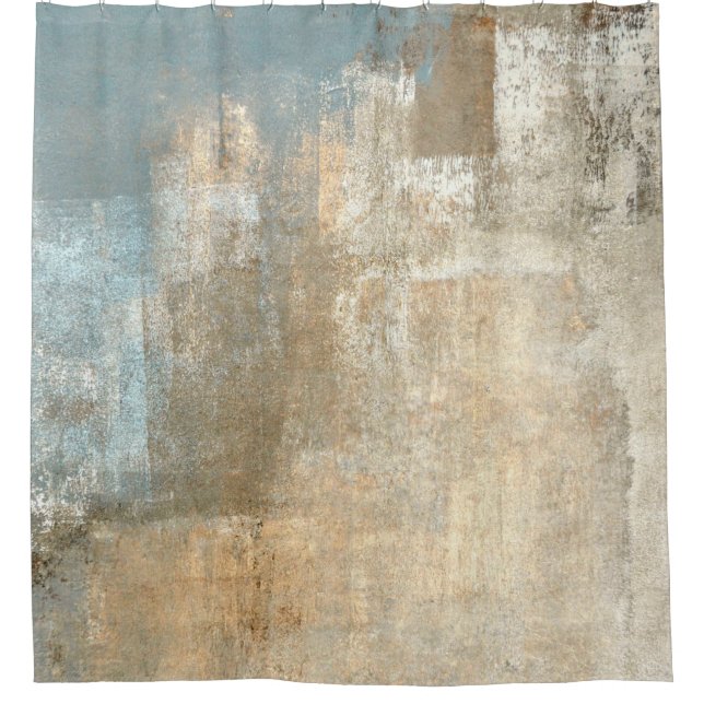 Cortina Para Box Cinza e pintura de arte beige, abstrato, arte, (Frente)