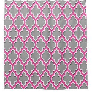 Cortina Para Box Cinza Escura Cor-de-rosa-quente Branco XL Marroqui