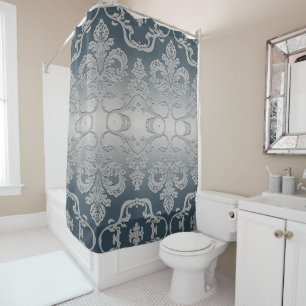 Cortina Para Box Cinzas Elegante e Taupe Royal Damask