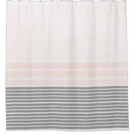 Cortina Para Box Cinzas, Faixa Rosa