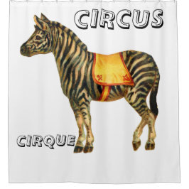 Cortina Para Box Circo Vintage executando zebra
